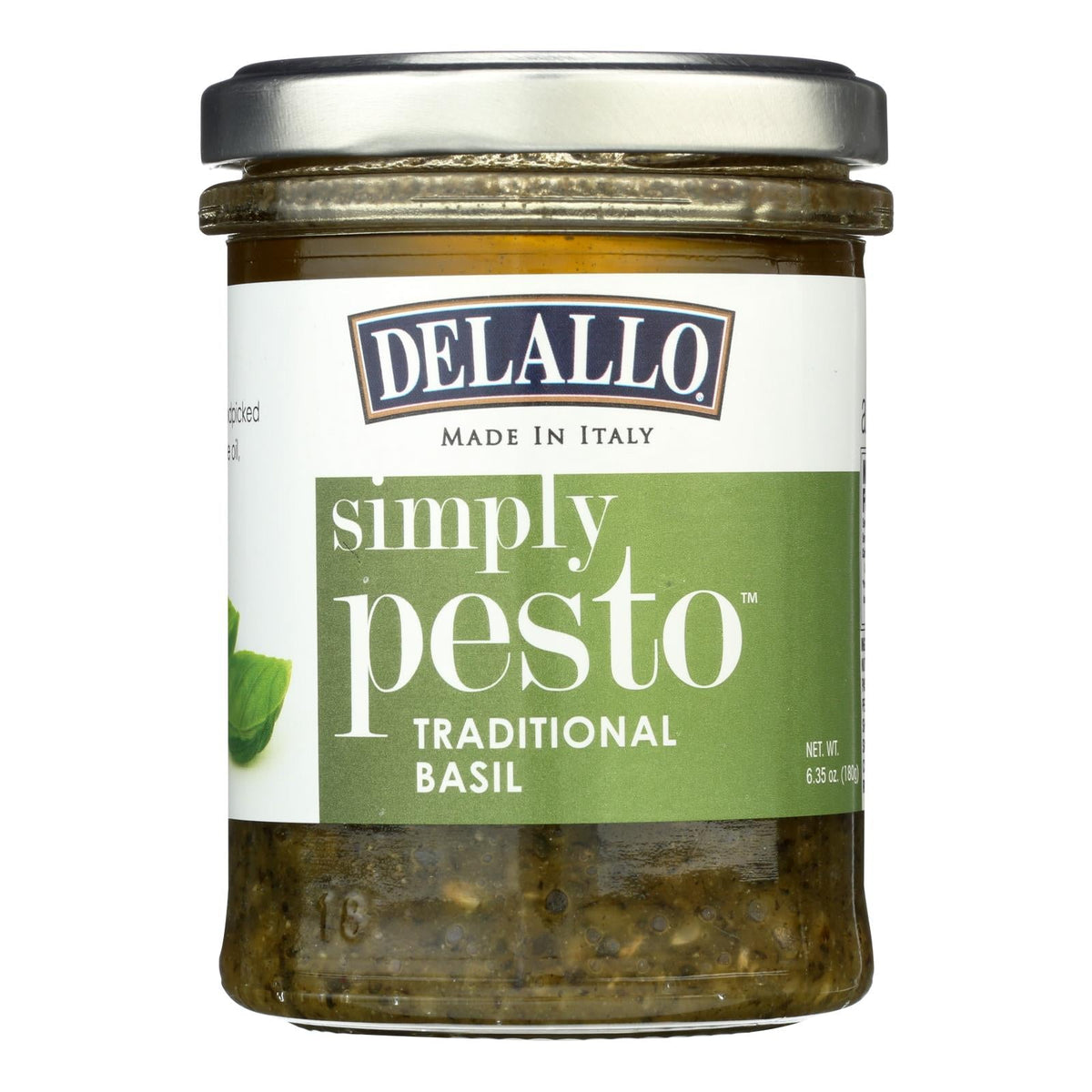 DeLallo Simply Pesto Traditional Basil Sauce, 6.35 oz (Case of 12)