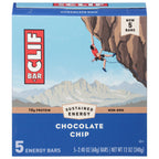 Clif Bar Chocolate Chip Energy Bar, 5 x 2.4 oz (Case of 9)