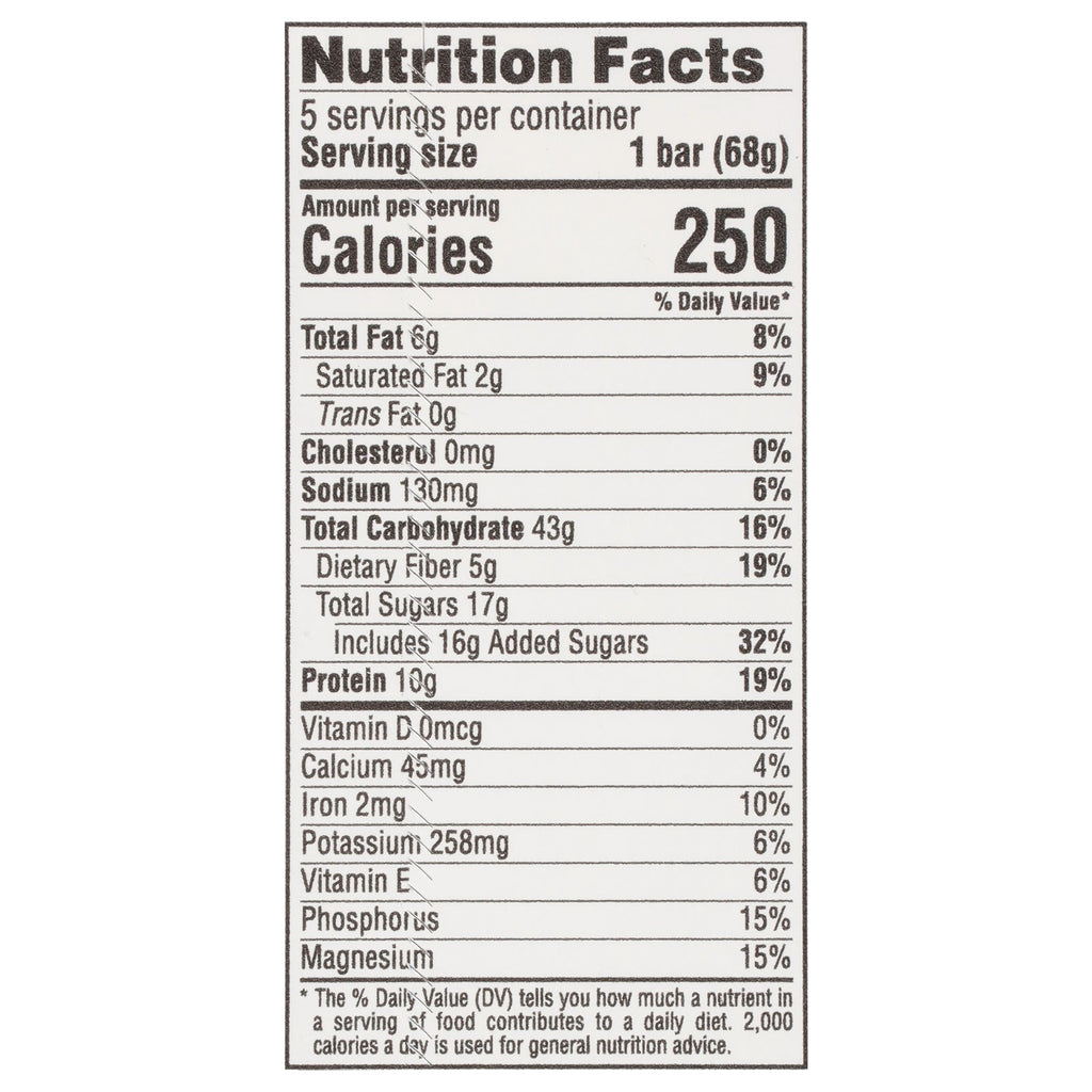 Clif Bar Chocolate Chip Energy Bar, 5 x 2.4 oz (Case of 9)