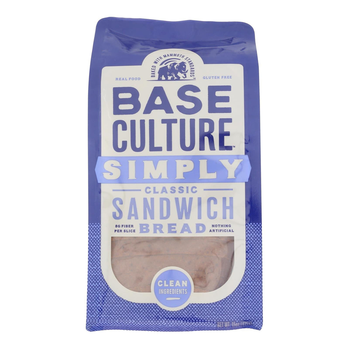 Base Culture Simply Bread Classic Sandwich Bread, 15 oz (Case of 6)
