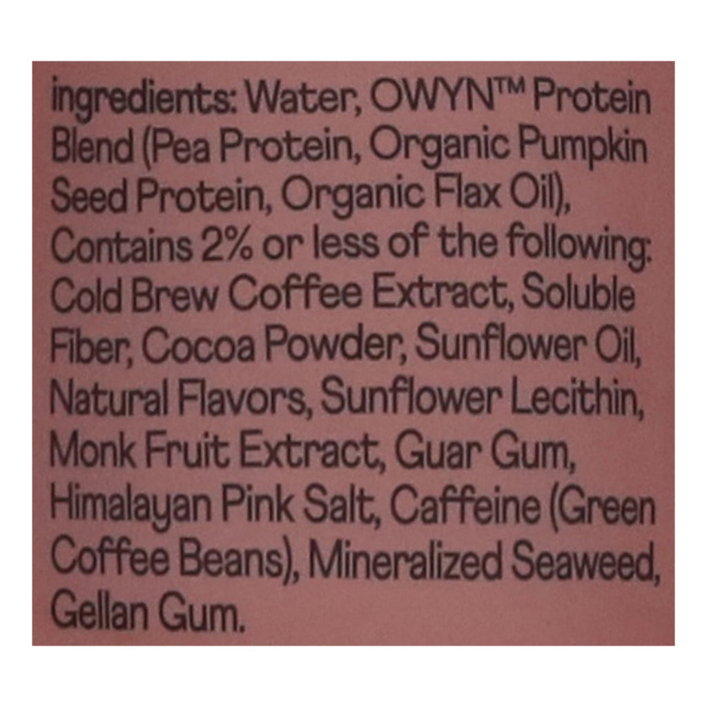 OWYN Mocha Double Shot Protein Coffee, 12 fl oz (Case of 12)