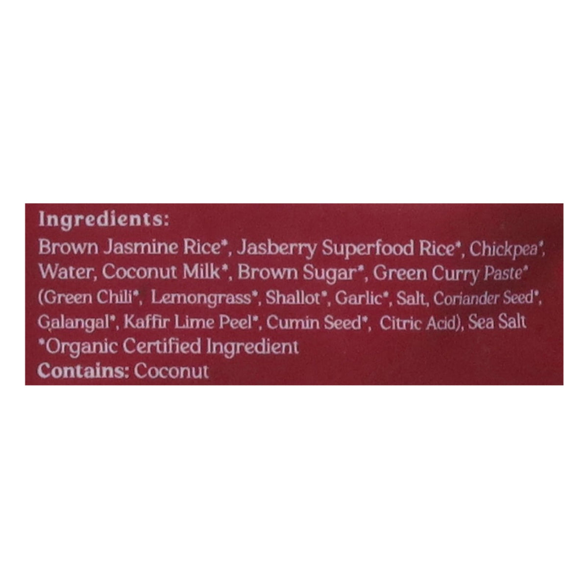 Jasberry Organic Green Curry Superfood Rice, 7.05 oz (Case of 6)