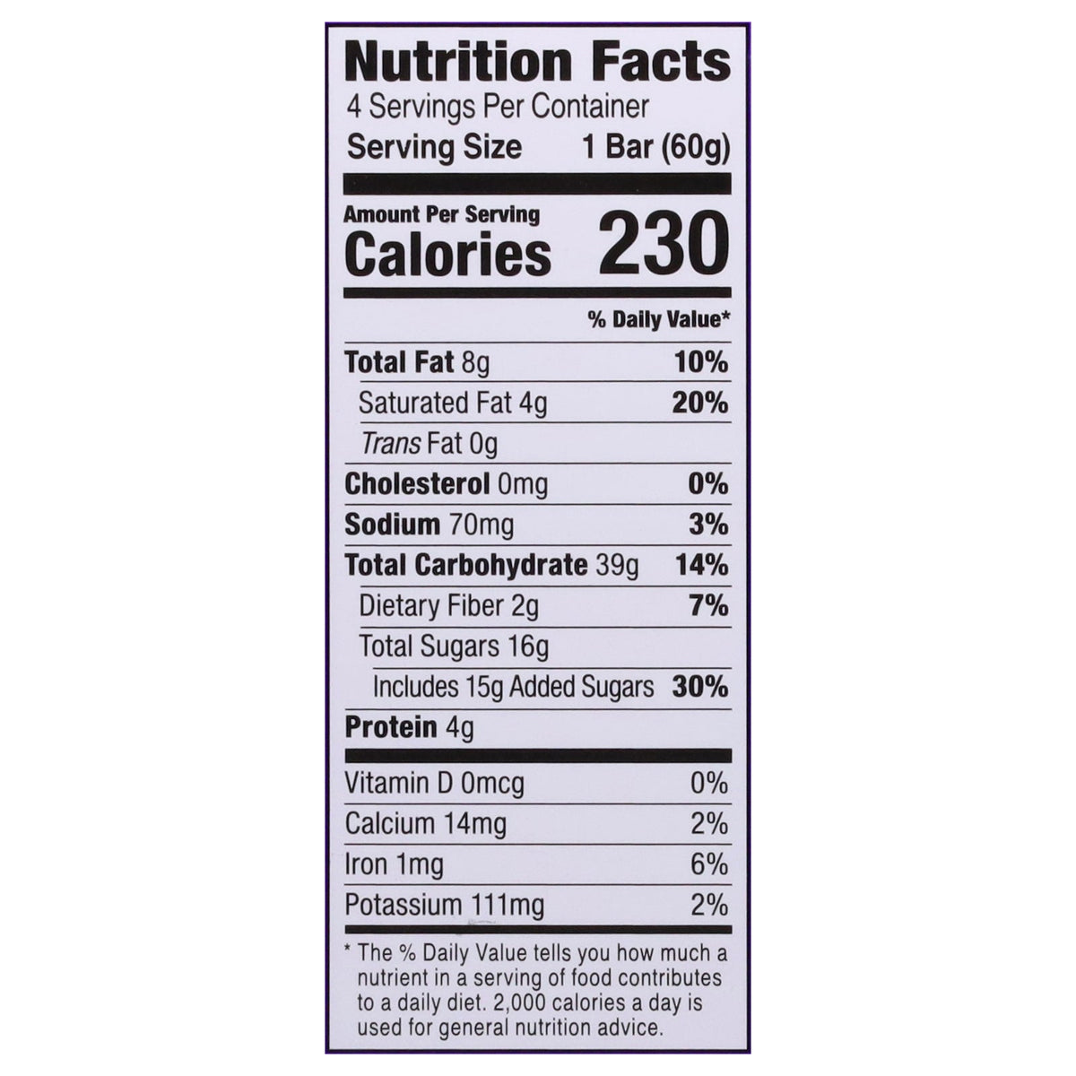 Bobo's Grape Jam PB&J's Oat Bars, 4 x 2.1 oz (Case of 6)