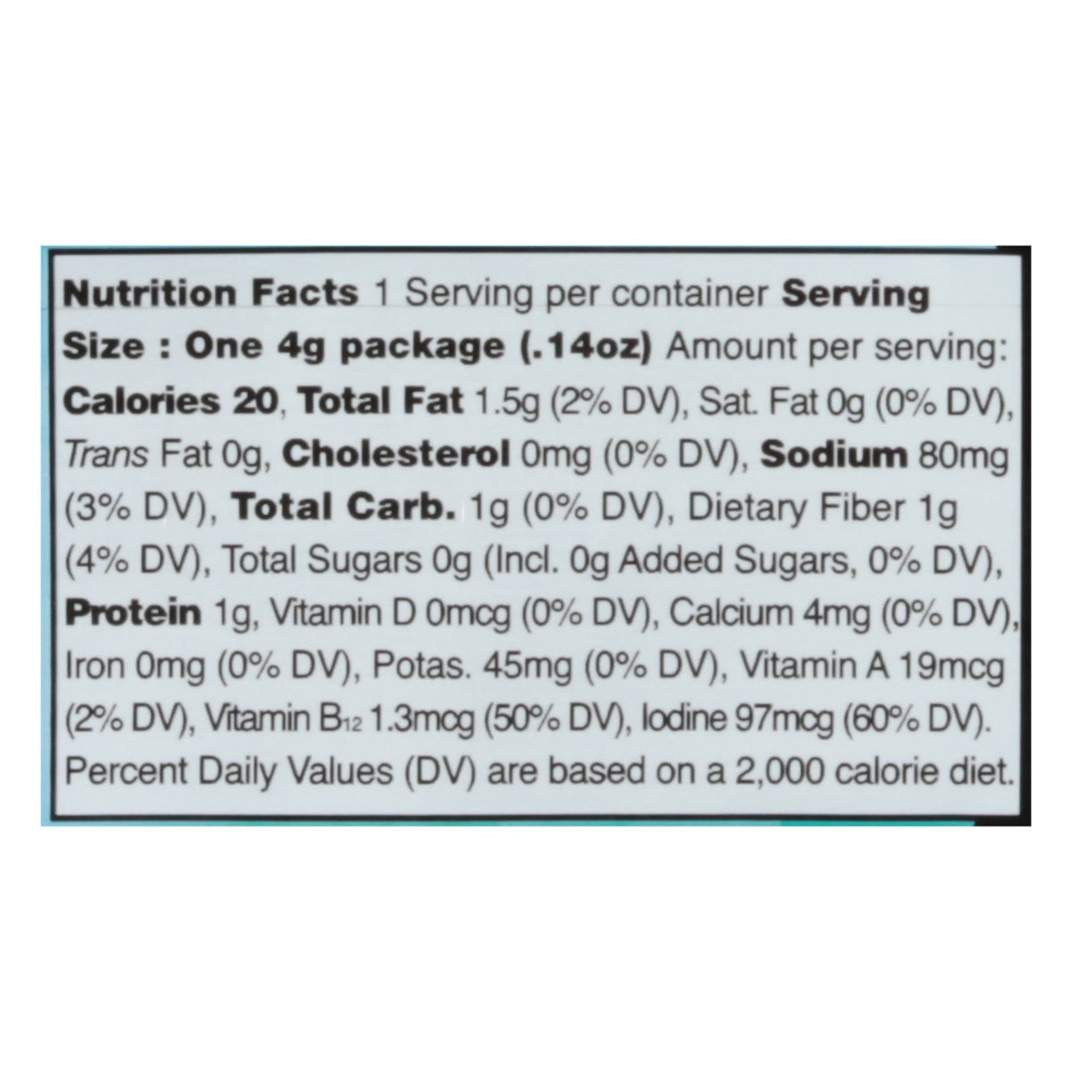 Ocean's Halo Organic Sea Salt Seaweed Snack, 0.14 oz (Case of 20)