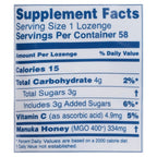 Manuka Health MGO 400+ Manuka Honey Lemon Ginger Lozenges, 58 ct