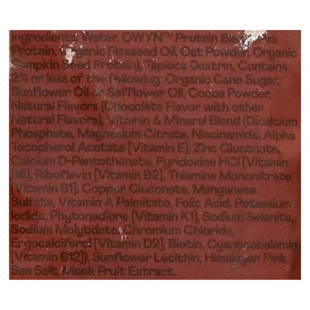 OWYN Chocolate Plant-Based Meal Replacement Shake, 4 x 11.15 fl oz (Case of 3)
