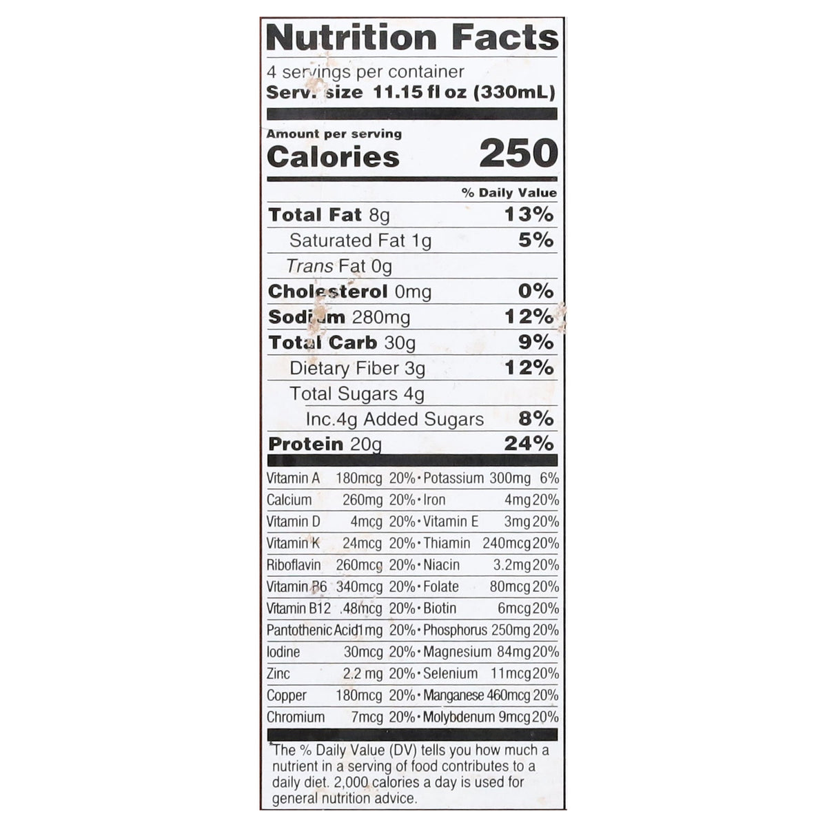 OWYN Chocolate Plant-Based Meal Replacement Shake, 4 x 11.15 fl oz (Case of 3)