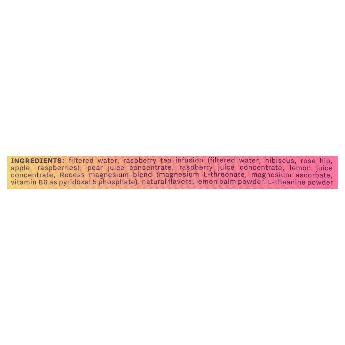 Recess Raspberry Lemon Magnesium Sparkling Water, 12 fl oz (Case of 12)