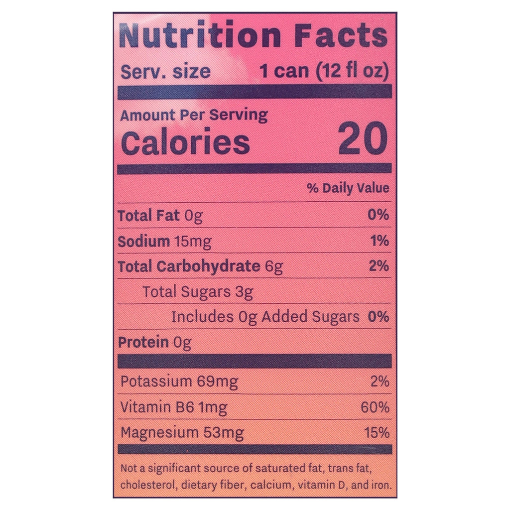 Recess Raspberry Lemon Magnesium Sparkling Water, 12 fl oz (Case of 12)
