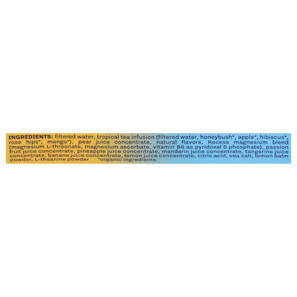 Recess Tropical Bliss Magnesium Sparkling Water, 12 fl oz (Case of 12)