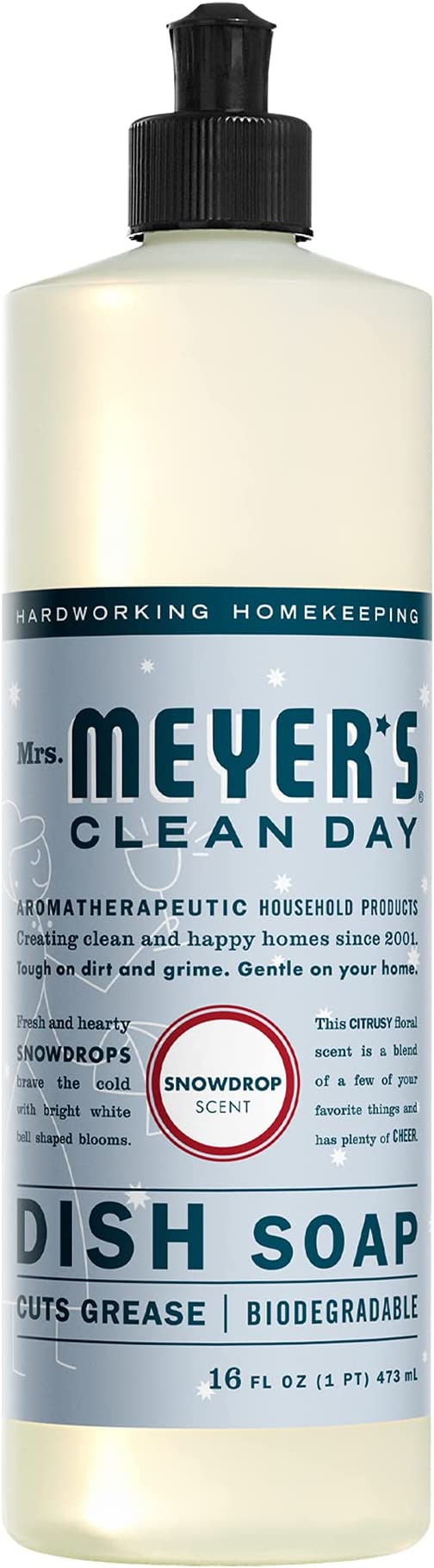 Bottles  Mrs. Meyer's Clean Day - Liquid Dish Soap Snow Drop (Pack of 6-16 Fl Oz Bottles)