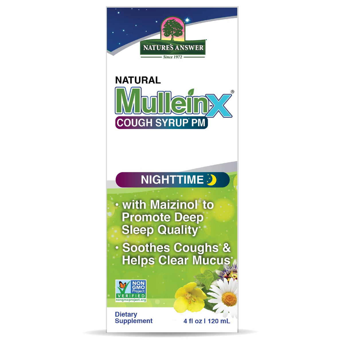 Nature's Answer Mullein-X PM Nighttime Cough Syrup, 4 fl oz