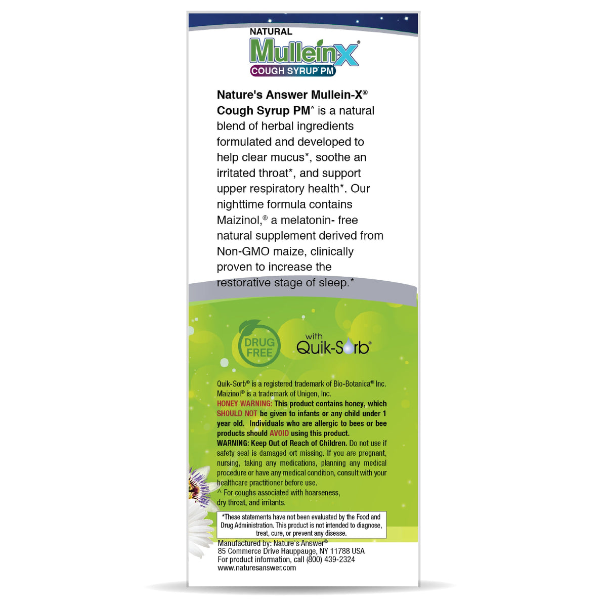 Nature's Answer Mullein-X PM Nighttime Cough Syrup, 4 fl oz