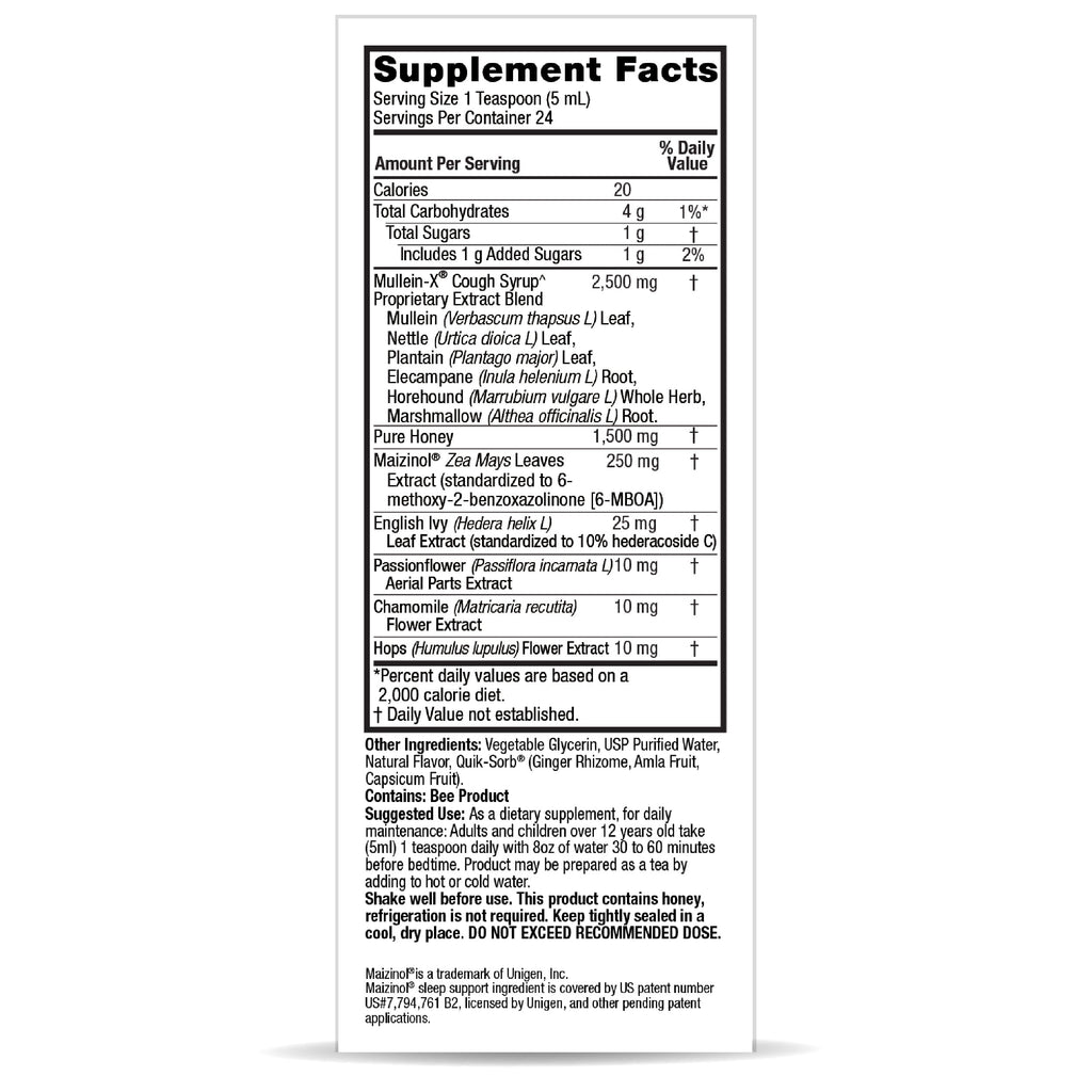 Nature's Answer Mullein-X PM Nighttime Cough Syrup, 4 fl oz