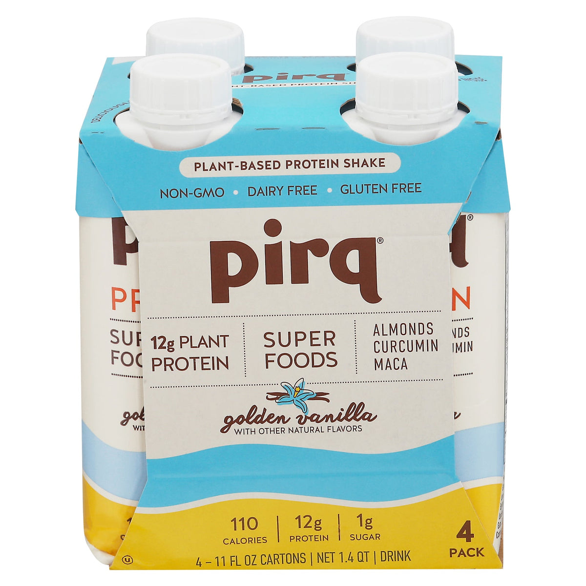 Pirq Vanilla Peanut Butter Plant-Based Protein Shake, 21g Protein, 12 Pack (3x4pk)