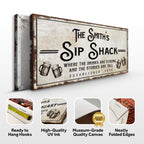 Family Sip Shack Bar Sign
