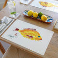 Yellow Red Scup Fish Placemat | Handmade placemat