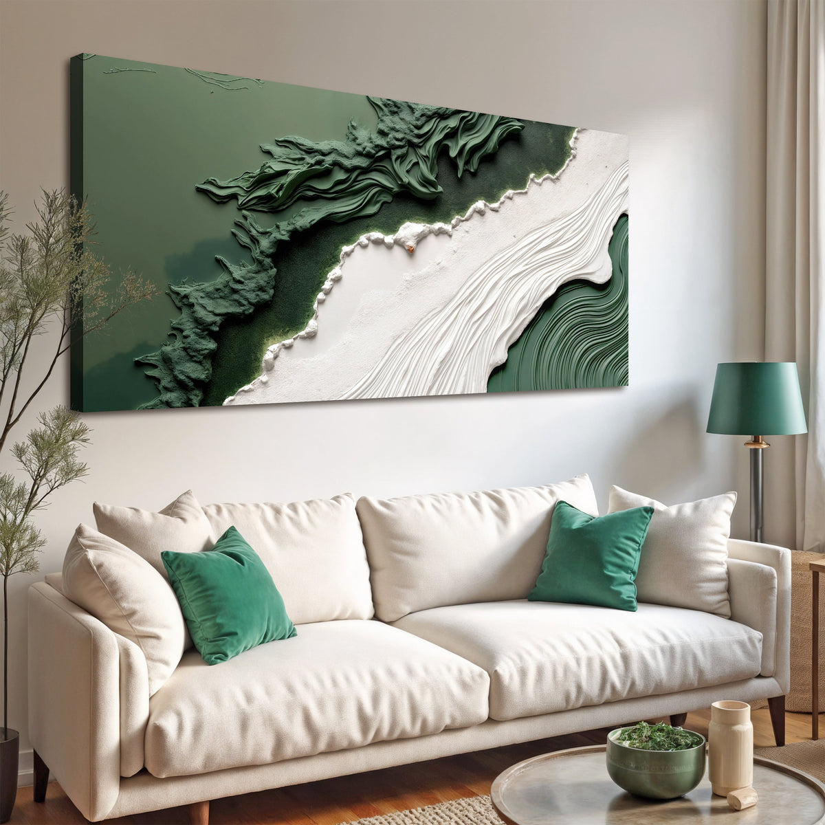 Green Rivers Abstract Wall Art VI
