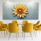 Golden Dandelion Minimalist Abstract Wall Art II