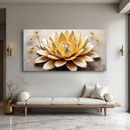 Golden Lotus Minimalist Abstract Wall Art II