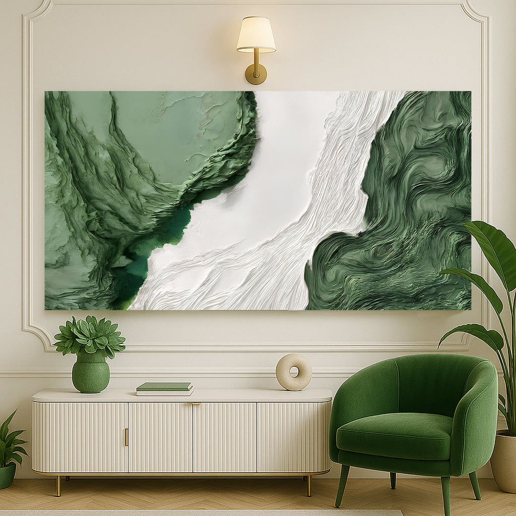 Green Rivers Abstract Wall Art V