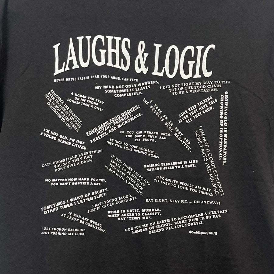 Laugh & Logic T-Shirt | Black | Multiple Sizes | Sandhills Specialty Gifts and Crafts