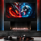 Dragon and Wolf Wall Art VI