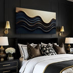 Black and Gold Minimalist Abstract Wall Art III