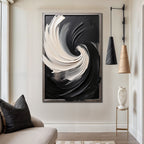 Black and White Vortex Abstract Wall Art