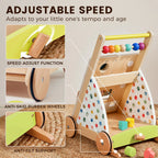Tiny Land® Premium Natural Wooden Activity Walker