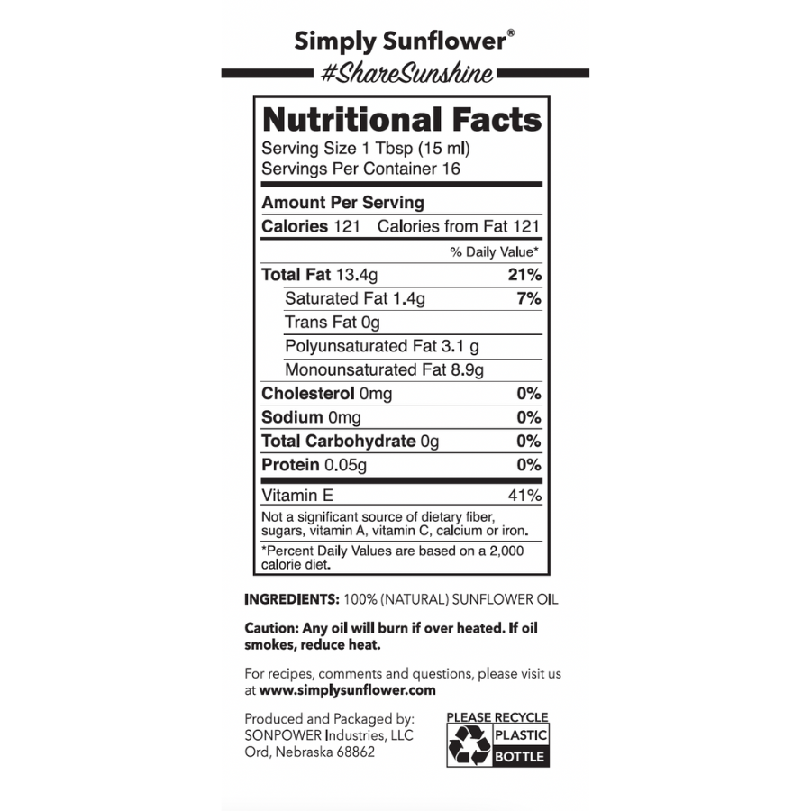 Sunflower Oil | Pack of 3 | 8 oz | Non GMO, Gluten & Nut Free, Vegan | Simply Sunflower