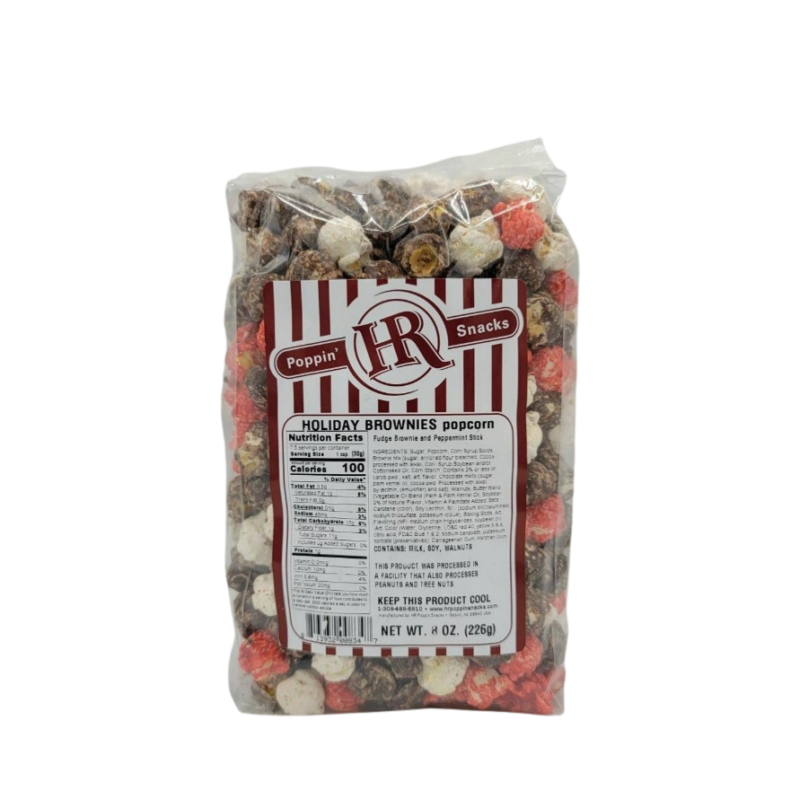 Holiday Brownies Popcorn | Pack of 3 | 8 oz | HR Poppin' Snacks