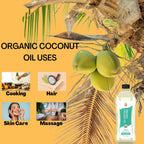 Organic Coconut Oil – USDA Certified Organic Cooking Oil, 34 fl oz