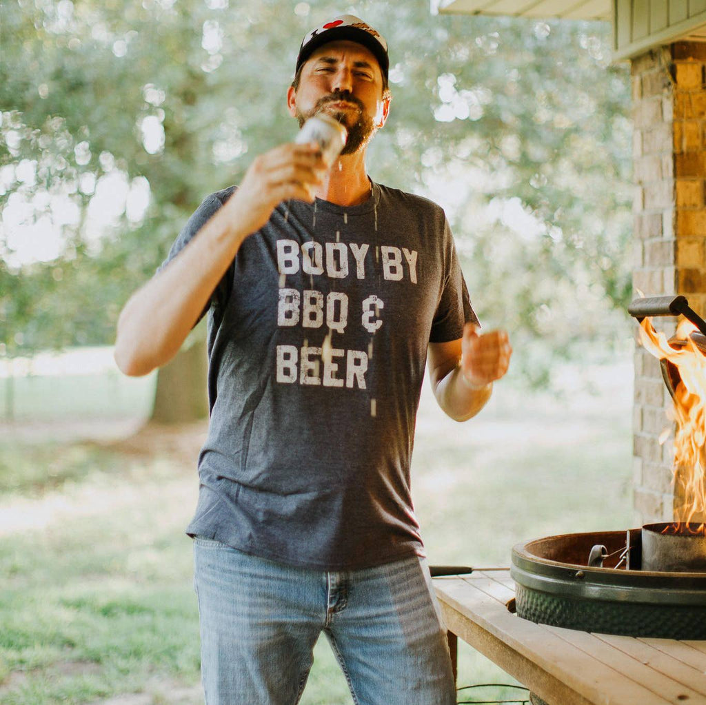 Body By BBQ and Beer Men's Shirt, Father's Day Tee, Funny