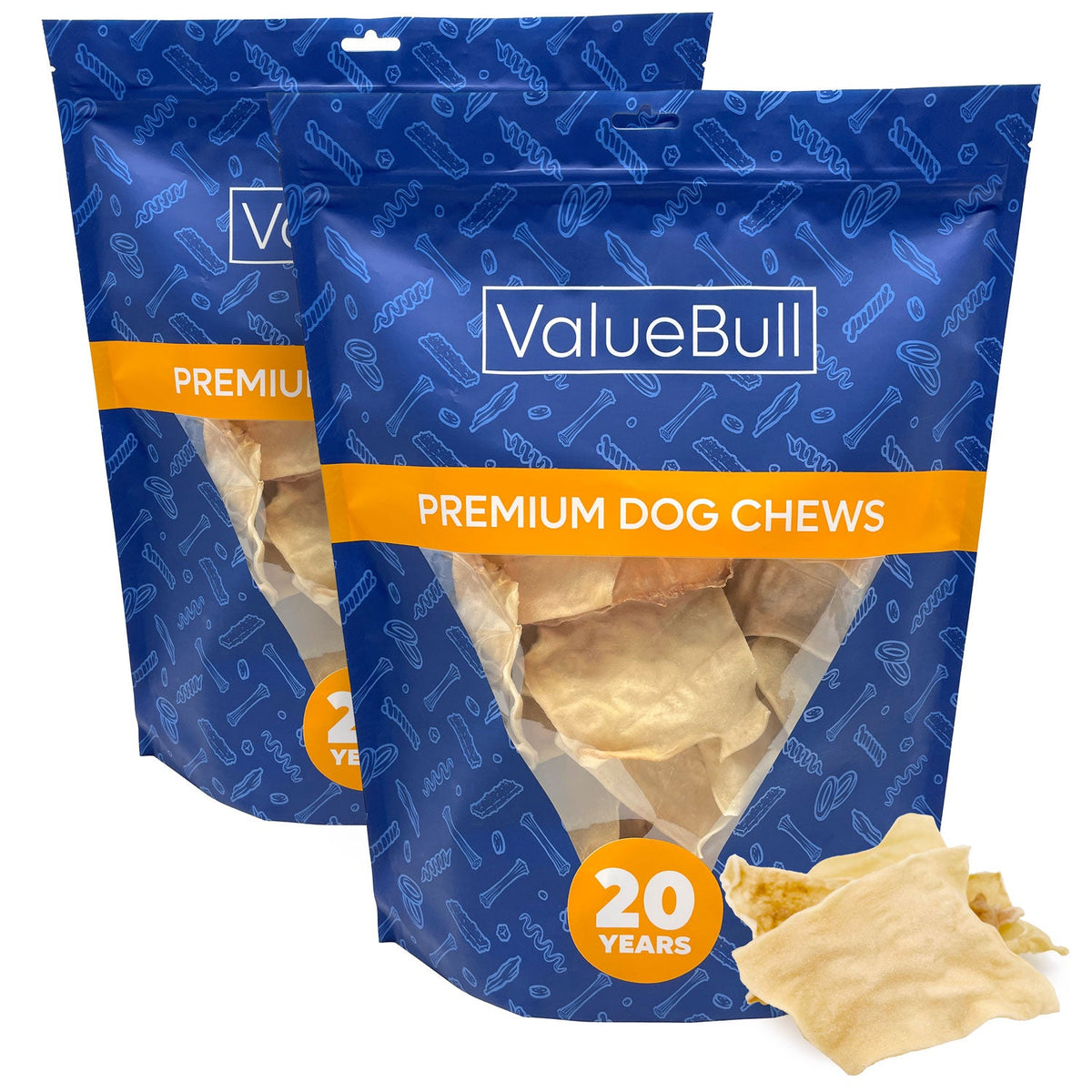 ValueBull USA Beef Collagen Chips Dog Chews, 100 Count