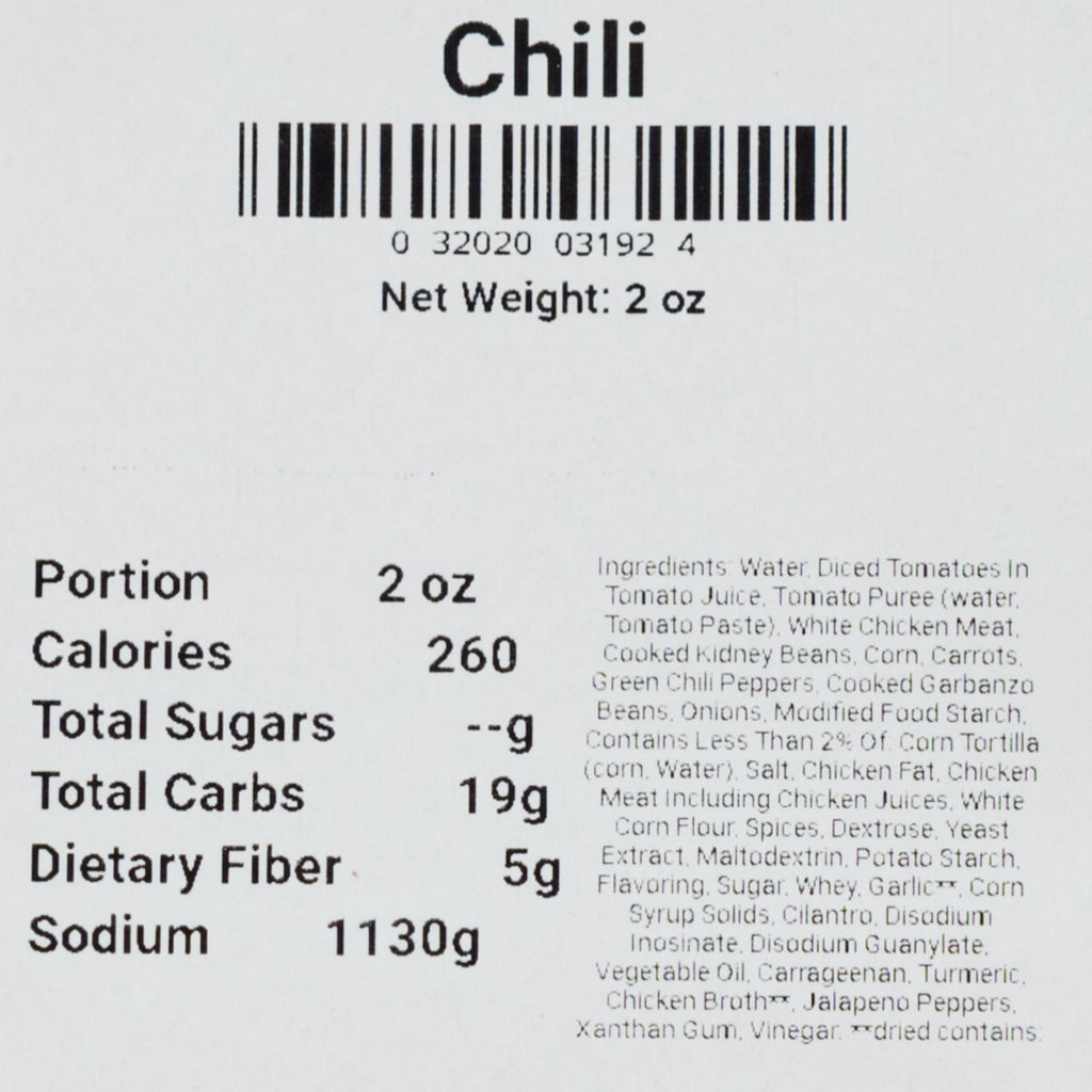 SALE | Freeze Dried Chili Soup | 2 oz | Wicked Good Foods