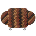 Cutting Board With Handle | Mixed Chevron Wood | Handcrafted