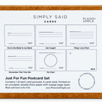 SALE | Simply Said Just For Fun Postcard Set | 5 Cards | Plains + Simple