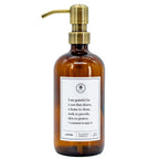 SALE | "I Am Grateful" Amber Glass Lotion & Soap Dispenser | 16 oz | Plains + Simple