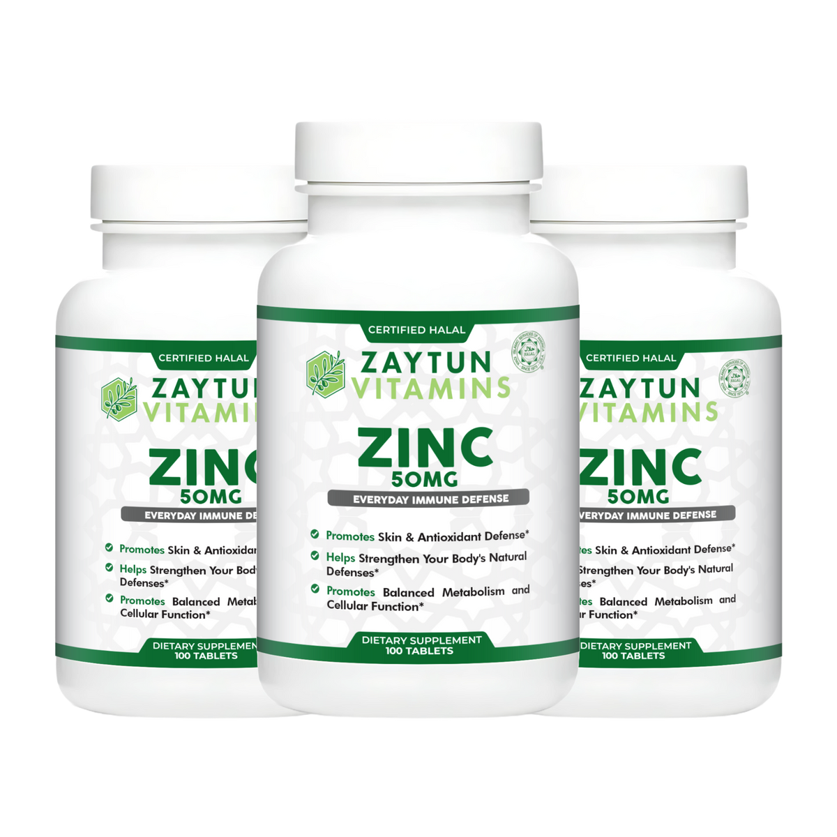 Halal Zinc 50mg Tablets (3-Pack)