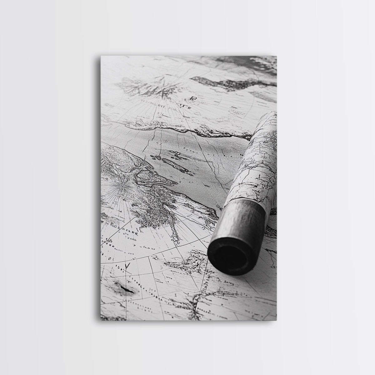 Vintage Nautical Map, Antique Explorer Theme, Travel Inspired Art, Canvas Print, Study Decor, Historical Wall Art, Rustic Map Artwork
