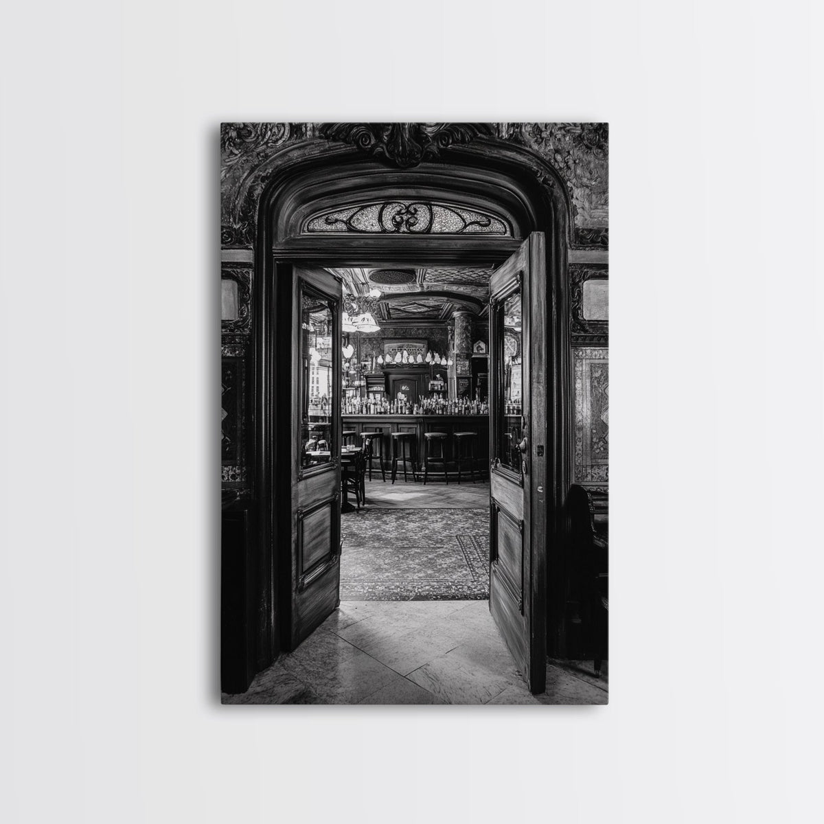 Vintage bar, old saloon, moody art, dark romance painting, rustic wall art, cowboy aesthetic, framed canvas print, western decor