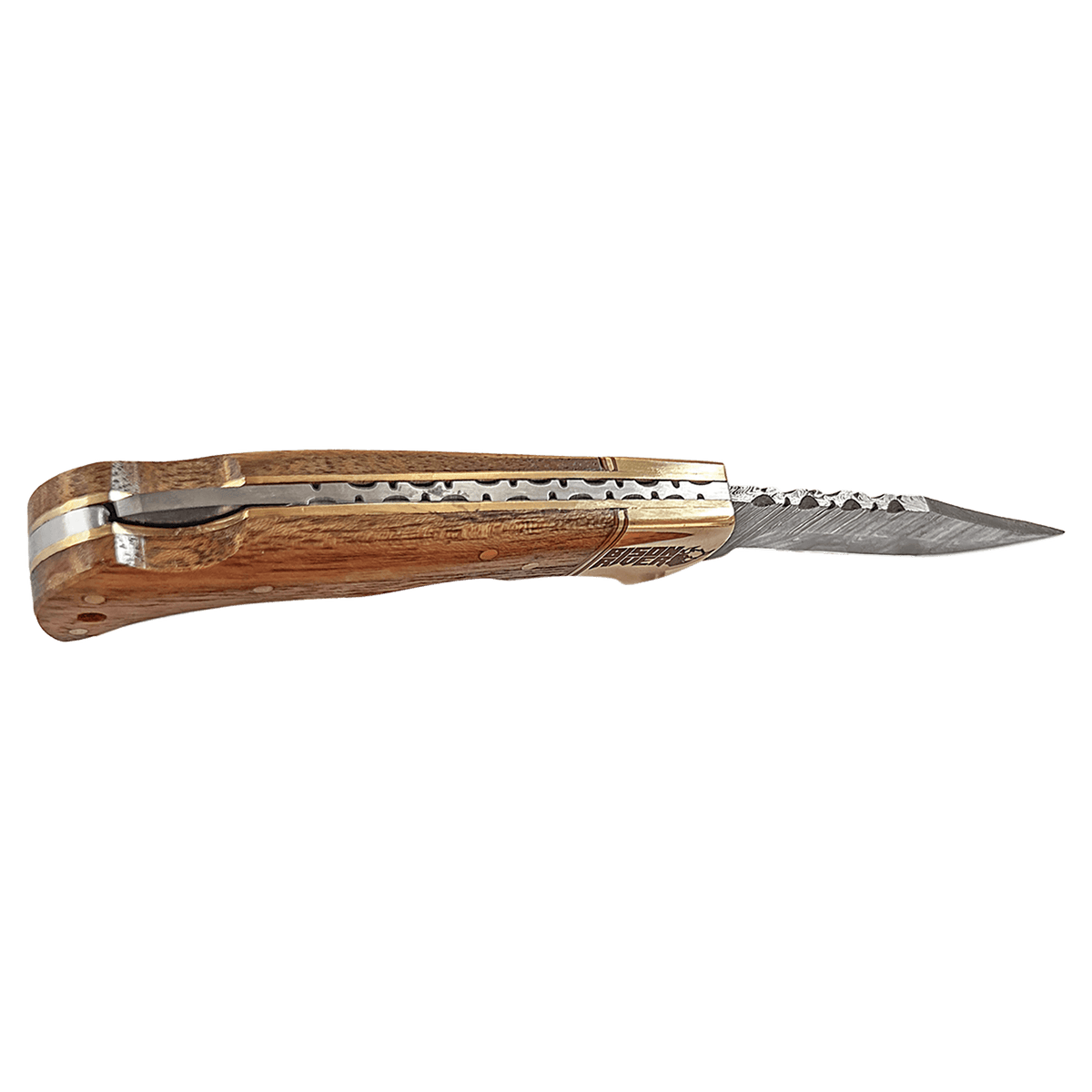 3.75" Damascus Steel Knife with Acadia Wood & Sheath