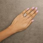 10K White Gold 1/2 Cttw Diamond Bypass Cocktail Ring