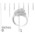 10K White Gold 1/2 Cttw Diamond Bypass Cocktail Ring