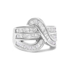 14K White Gold 2.0 Cttw Diamond Channel Set Bypass Ring