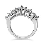 Sterling Silver 1 1/4 Cttw Princess Diamond Cluster Band Ring