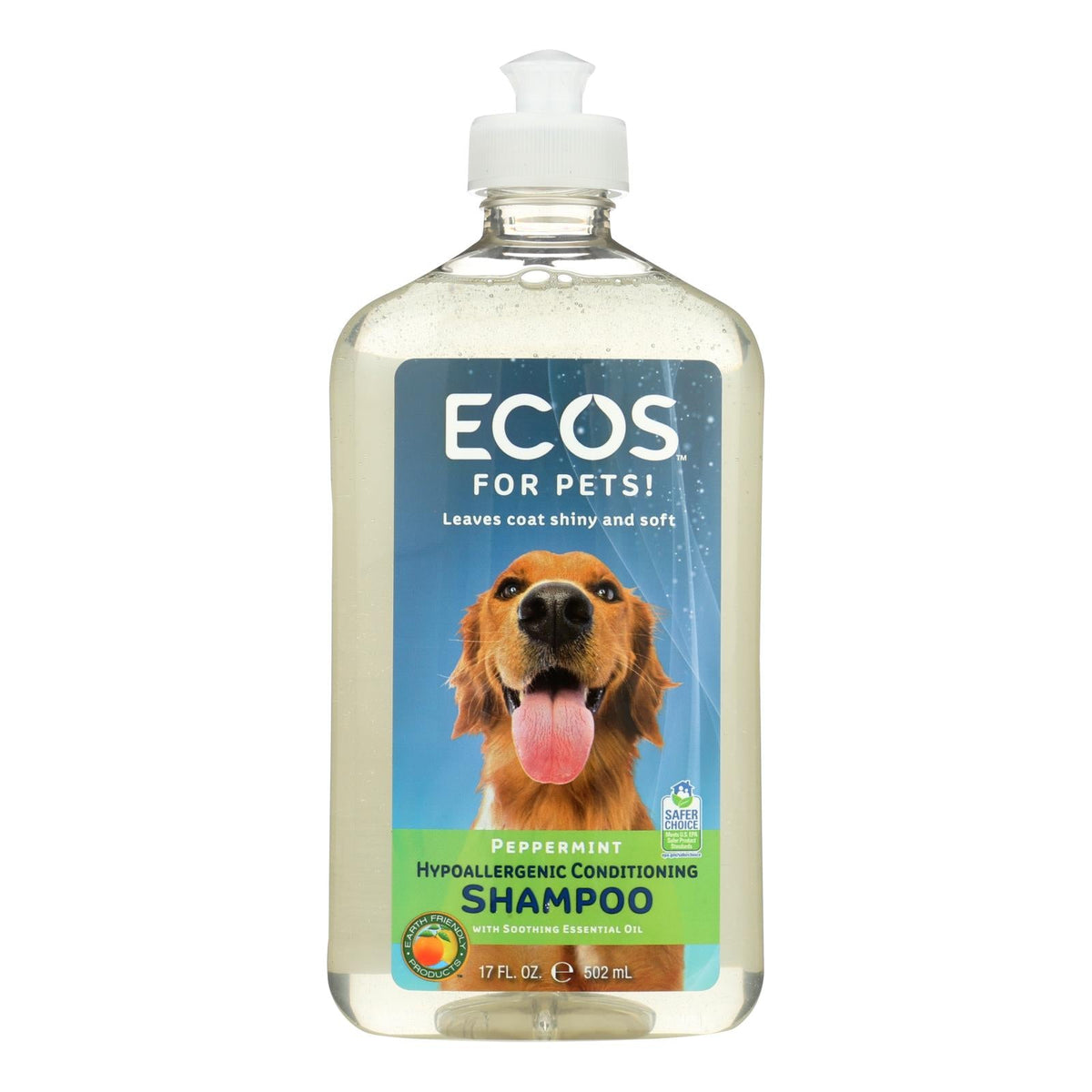 Ecos Hypoallergenic Conditioning Pet Shampoo  - Peppermint - 17 Fl Oz.