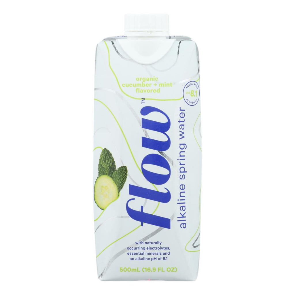 Flow Alkaline Spring Water, Cucumber Mint, 500 ml (Case of 12)