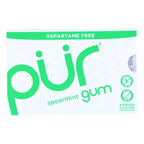 PUR Gum Aspartame Free Spearmint Gum, 9 Pieces, 12.6 g (Case of 12)